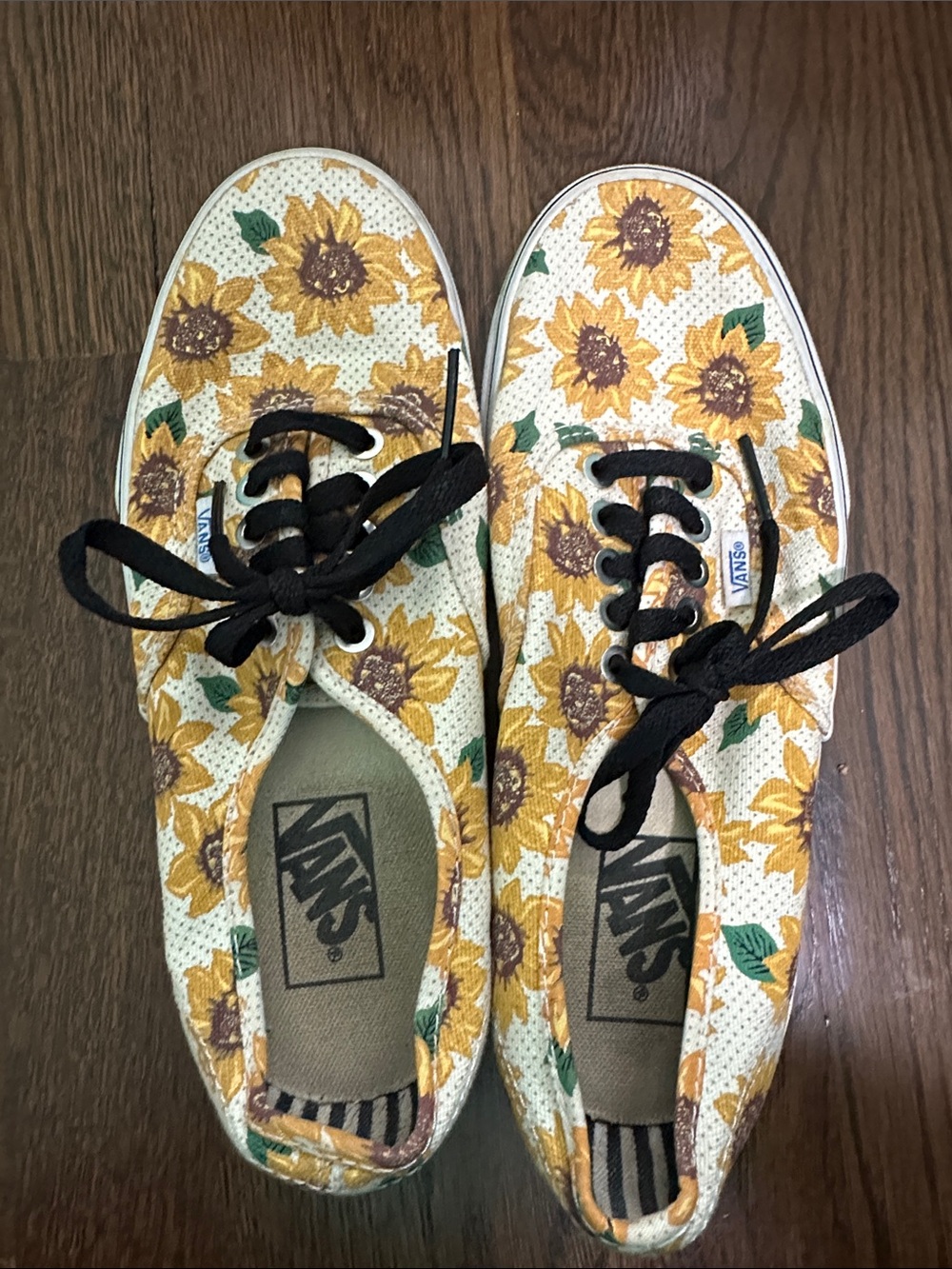 Vans Kids Sunflower Canvas Lace-Up Sneakers - Yellow, Green, Black
